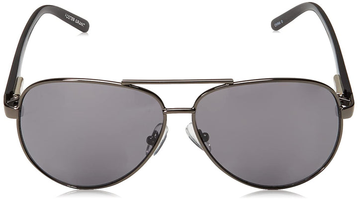 Foster Grant Men's Command Aviator Reading Glasses, Gunmetal/Transparent, 61 mm, +2.00