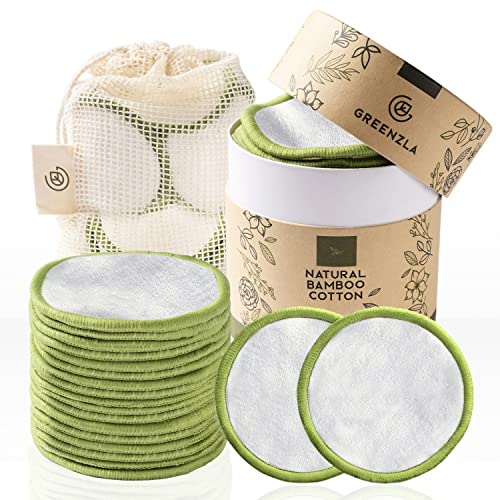 Greenzla Reusable Makeup Remover Pads (20 Pack) Washabl
