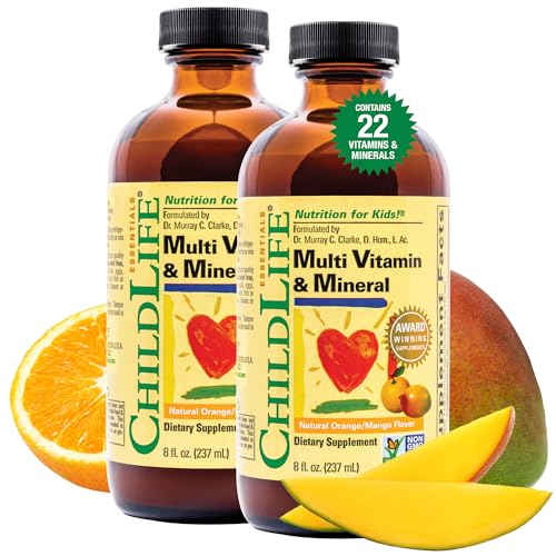 Kids Multivitamin & Mineral - Kids Vitamins, Liquid Multivitamin for Kids, Toddler Multivitamins, Liquid Vitamins, Baby Multivitamin - Natural Orange & Mango, 8 Fl Oz (Pack of 2)