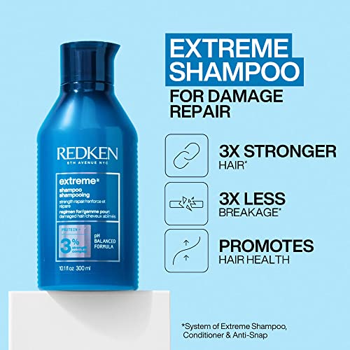 Extreme Shampoo | Prevents Hair Breakage &amp; Repair for Damaged Hair | Strengthen and Fortify | Infused With Proteins | For Weak, Brittle Hair | 10.1 Fl Oz