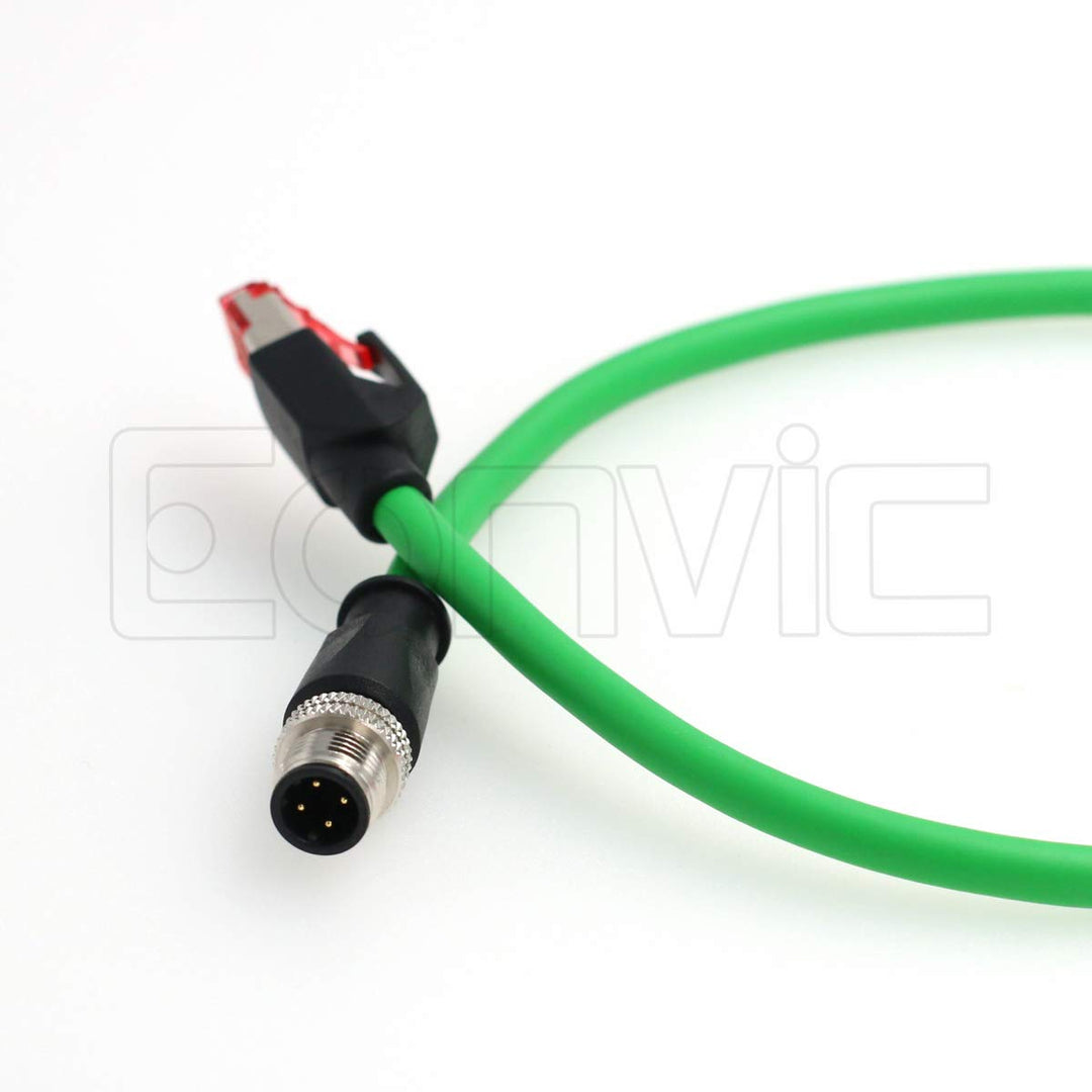 Eonvic M12 4 Pin D-Code to RJ45 Gigabit Cognex Industri