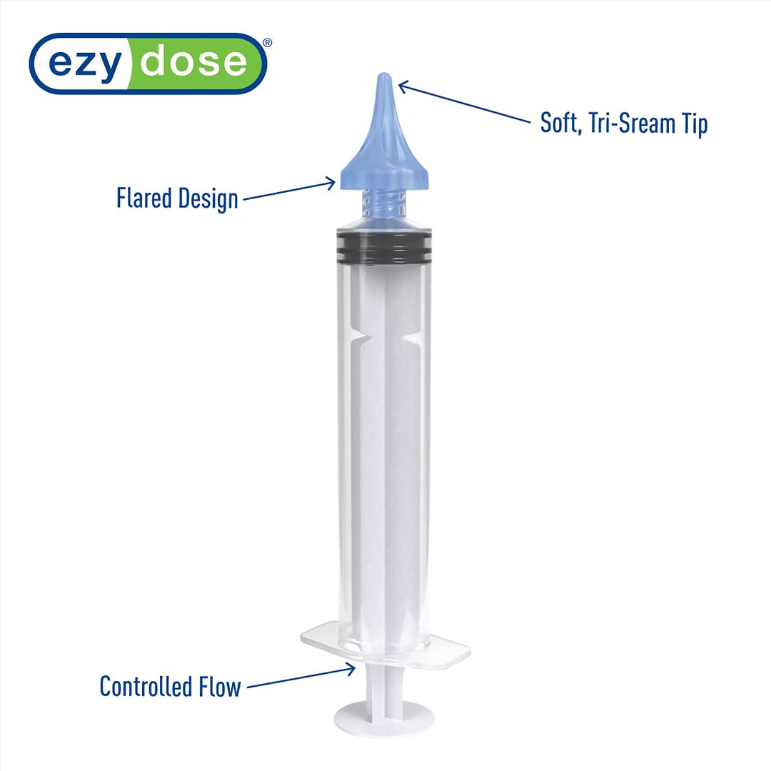 EZY DOSE Ear Wax Removal Syringe Tri-Stream Tip, Prevents Ear Infections, Safe and Effective, Easy to Use, Perfect for Kids and Adults, 20mL Capacity Clear, BPA Free