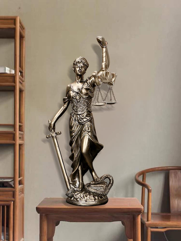 12 in Lady of Justice Statue Lady Justice Law Statue Blind Goddess of Justice Sculpture Scales of Justice Statue Greek Roman Angel Justice Blind Statues for Decor Office Bookshelf Desk
