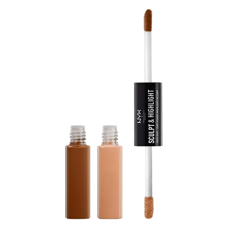 NYX Professional Makeup Sculpt & Highlight Face Duo, Cinnamon/Peach, 0.34 Ounce