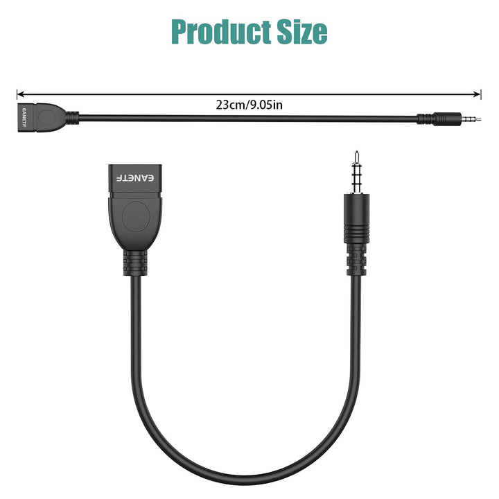 Eanetf USB to Aux Audio Adapter, 3.5mm Male to USB Fema
