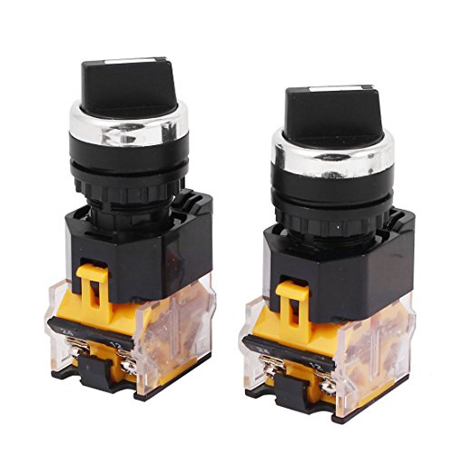 a16031500ux1771 LA38-203 AC 400V 10A 2 Position ON/Off Rotary Selector Switch Orange 2 Pcs (Pack of 2)