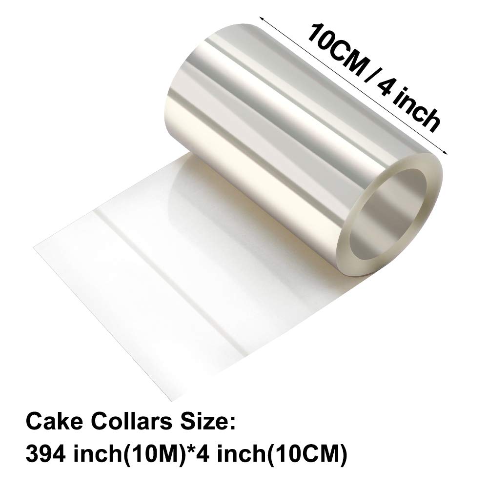 Cake Collars 4 x 394inch, Acetate Rolls, Clear Cake Mousse Strips, Transparent Cake Rolls, Cake Acetate Sheets for Chocolate Mousse Baking Cake Decorating