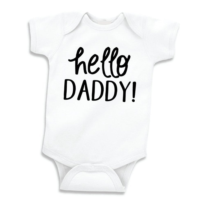 Baby-Boys Hello Daddy Surprise Pregnancy Announcement Leotard to Husband White, 0-3 Months