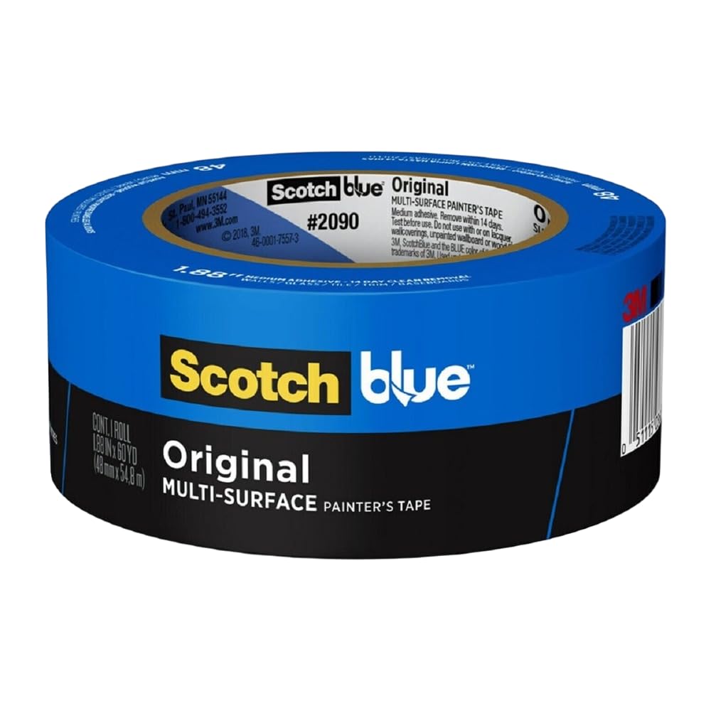 Painter&#39;s Tape Original Multi-Surface Painter&#39;s Tape, 1.88 In. x 60 Yds, Blue, Paint Tape Protects Surfaces &amp; Removes Easily, Painting Tape for Indoor and Outdoor Use (2090-48NC)