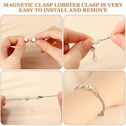 12 Pieces Magnetic Clasps Magnetic Jewelry Clasp Locking 4 Colors 8 mm Magnetic Necklace Clasp 8 mm Magnetic Closures Necklace Chain Clasp Bracelet Necklace Extenders for Jewelry Making DIY Supplies