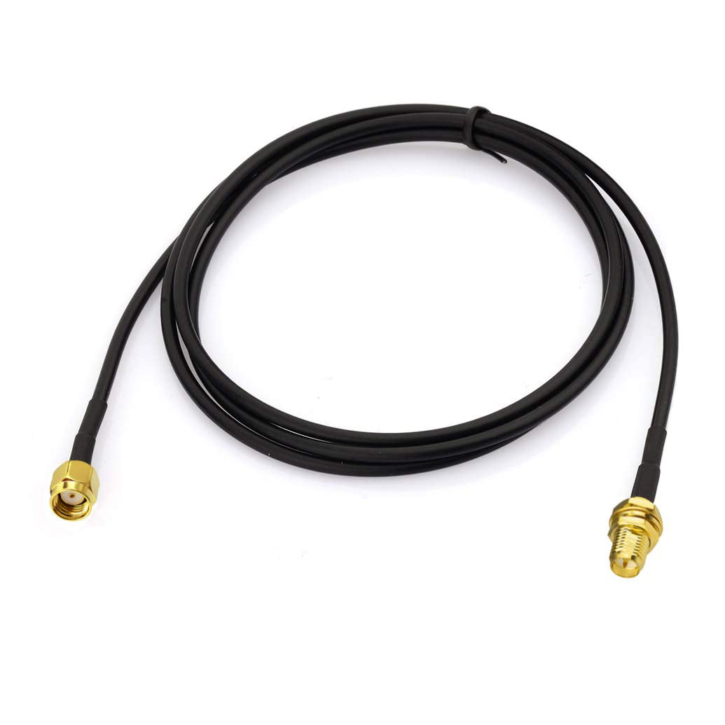 Bingfu RP-SMA Male to RP-SMA Female Bulkhead Mount RG174 WiFi Antenna Extension Coaxial Cable 1m / 3 feet (2-Pack) for WiFi Router Security Camera Wireless Mini PCI Express PCIE Network Card Adapter