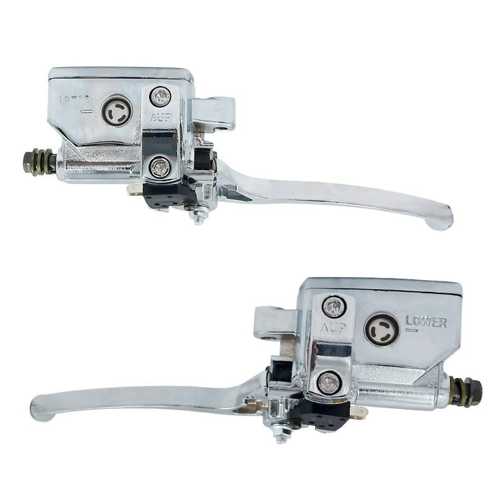 Universal 1 25mm Brake Master Cylinder Lever Motorcycle for Honda Yamaha Suzuki Kawasaki Hydraulic Clutch Brake Goldwing Left &amp; Right Set (Chrome)