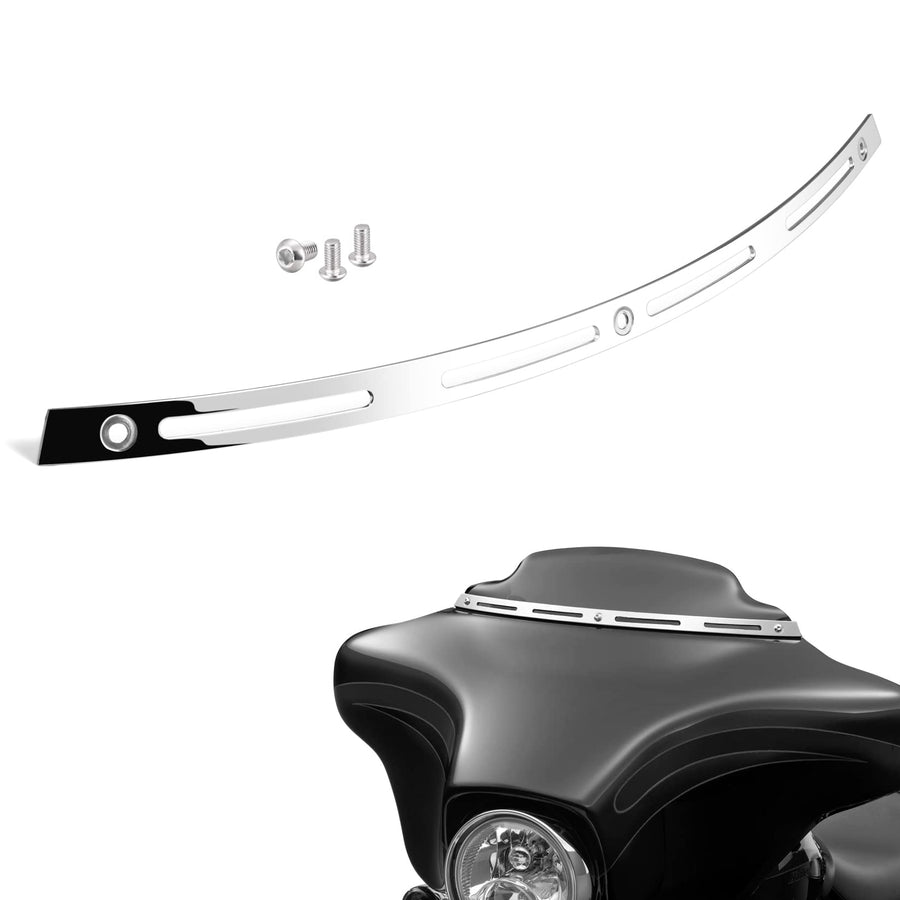PBYMT Polished Stainless Slotted Batwing Windshield Tri