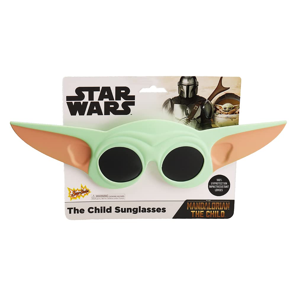 Star Wars Mandalorian Official Grogu Sunglasses The Child Costume Accessory, UV400 Lenses, Baby Yoda Green Mask One Size Fits Most