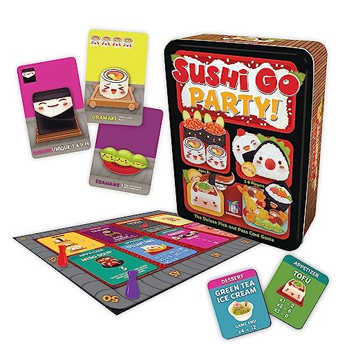 Sushi Go Party! - The Deluxe Pick & Pass Card Game , Multicolored