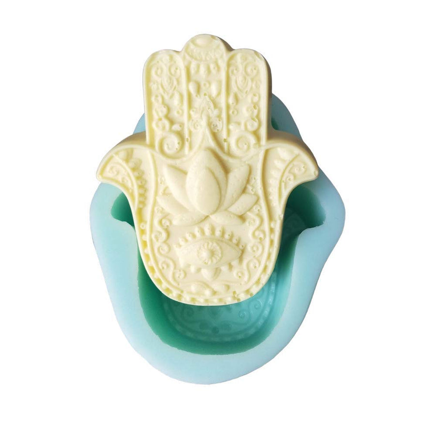 Hamsa Lotus in The Palm Silicone Soap Mold Khamsah Hams