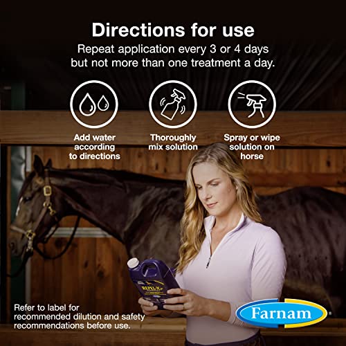 Farnam Repel-XPe Emulsifiable Horse Fly Spray, Liquid Concentrate, Mix with Water, 32 Ounces, One Quart