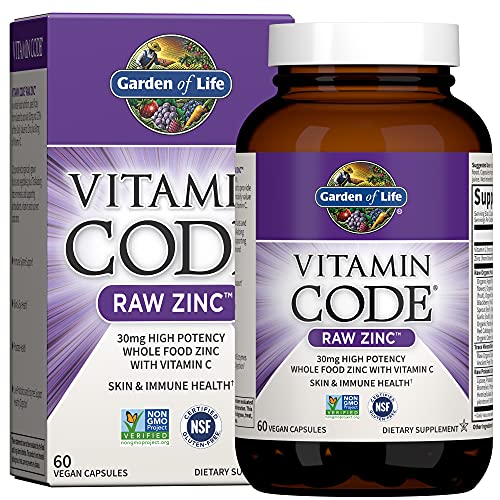Garden of Life Zinc Supplements 30mg High Potency Raw Z