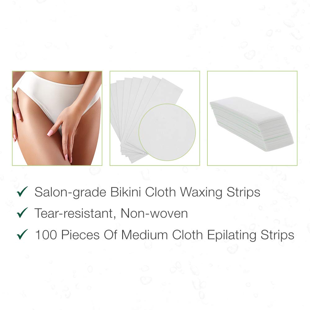 Cloth Waxing Strips Medium Bikini, 100 Count