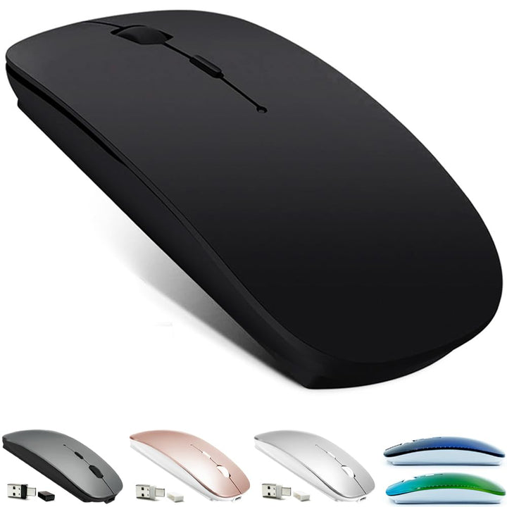 Rechargeable Bluetooth 5.2/3.0/Type-C/USB-2.4G Mouse for MacBook/MacBook air/Pro/iPad, Wireless Mouse for Laptop/Notebook/pc/iPad/Chromebook (Black)