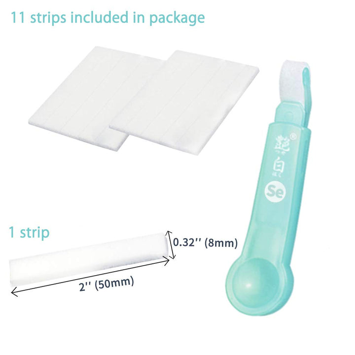 Tsuyahaku Se Dental Stain Eraser Handle X1 (Turqoise) + Refill Sponges 11 Count - 100% Safe And Easy Tooth Stain Removal/Whitening At Home (100% Made In Japan) ‚¬¦