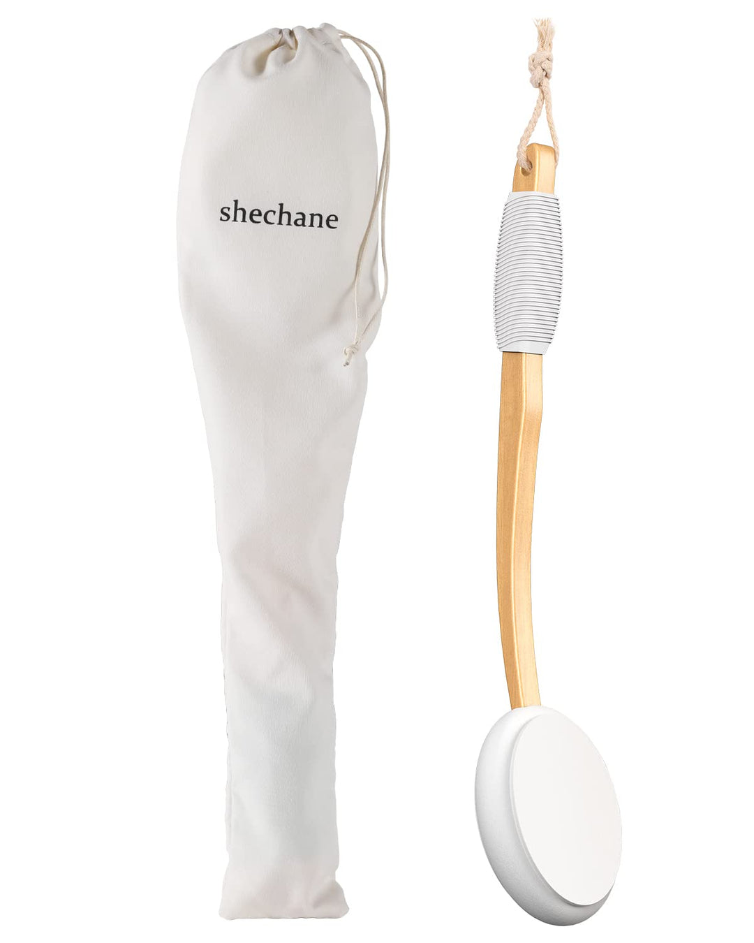 Lotion Applicator for Back, 17-inch Lotion Brush &amp; Sunscreen Applicator, Easy Back Body Applicator for Self-Tanning, Skin Cream, Acne, Elderly Aid. (Grey-Fabric Bag Package)