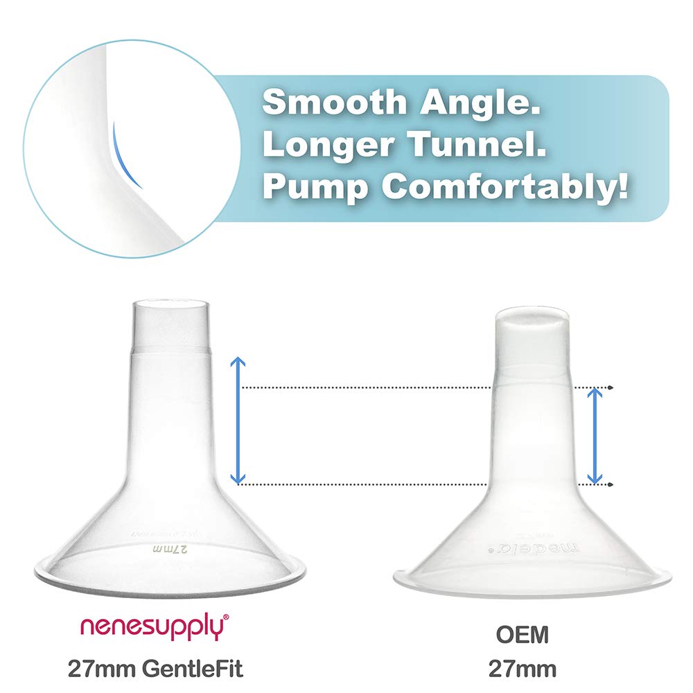 Nenesupply Pump Parts with 27mm Flanges Compatible with Medela Pump in Style Parts Accessories Breast Pump Not Original Medela Pump Parts Incl. 27mm Flange Breastshield Connector Valve Membrane Tubing