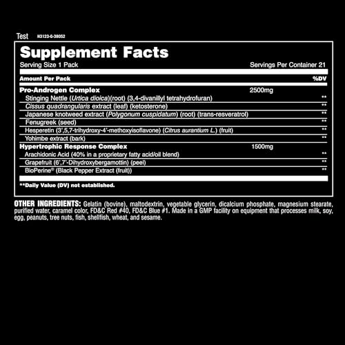 Test Testosterone Booster for Men - Male Enhancing Supplement Libido Booster for Strength Athletes &amp; Bodybuilders to Increase Stamina, Endurance, Muscle Growth, All-in-One Packs – 21 Day Cycle