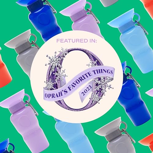 Dog Water Bottle | Portable Travel Water Bottle Dispenser for Dogs | Dog Gift Seen on Oprah's Favorite Things, Shark Tank | Leak-Proof Bottles Fill Bowl with Water | BPA-Free 22oz Indigo