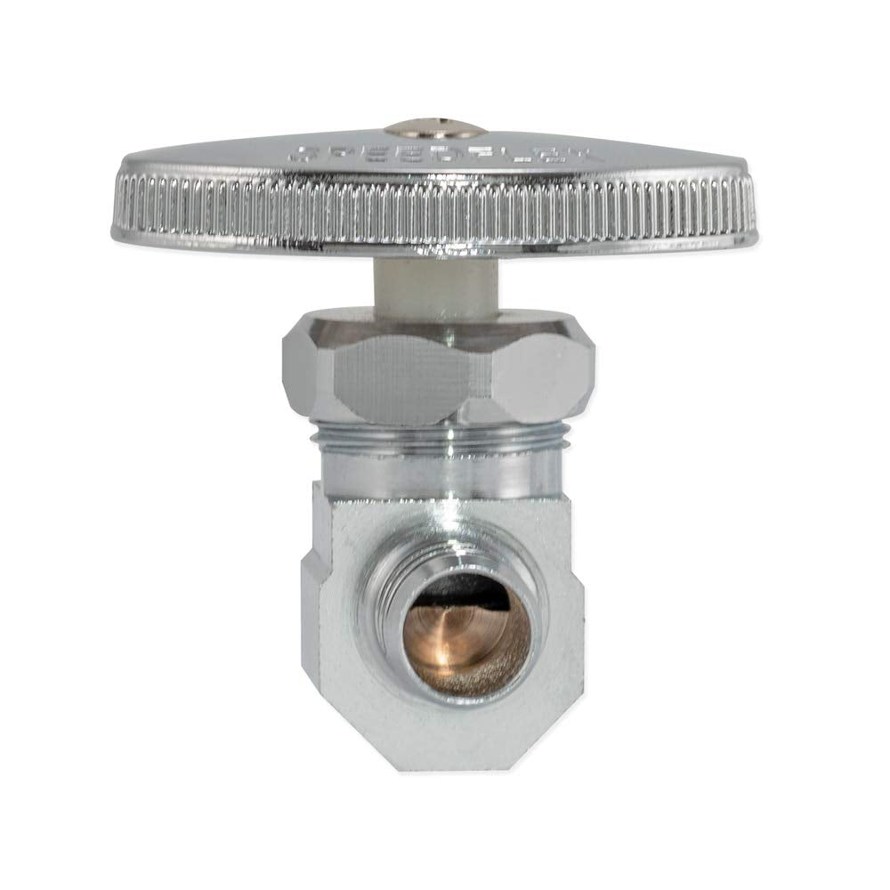 Eastman Multi-Turn Straight Stop Valve, 1/2 Inch PEX Outlet x 1/2 Inch PEX Inlet, Chrome Plated, 04492LF