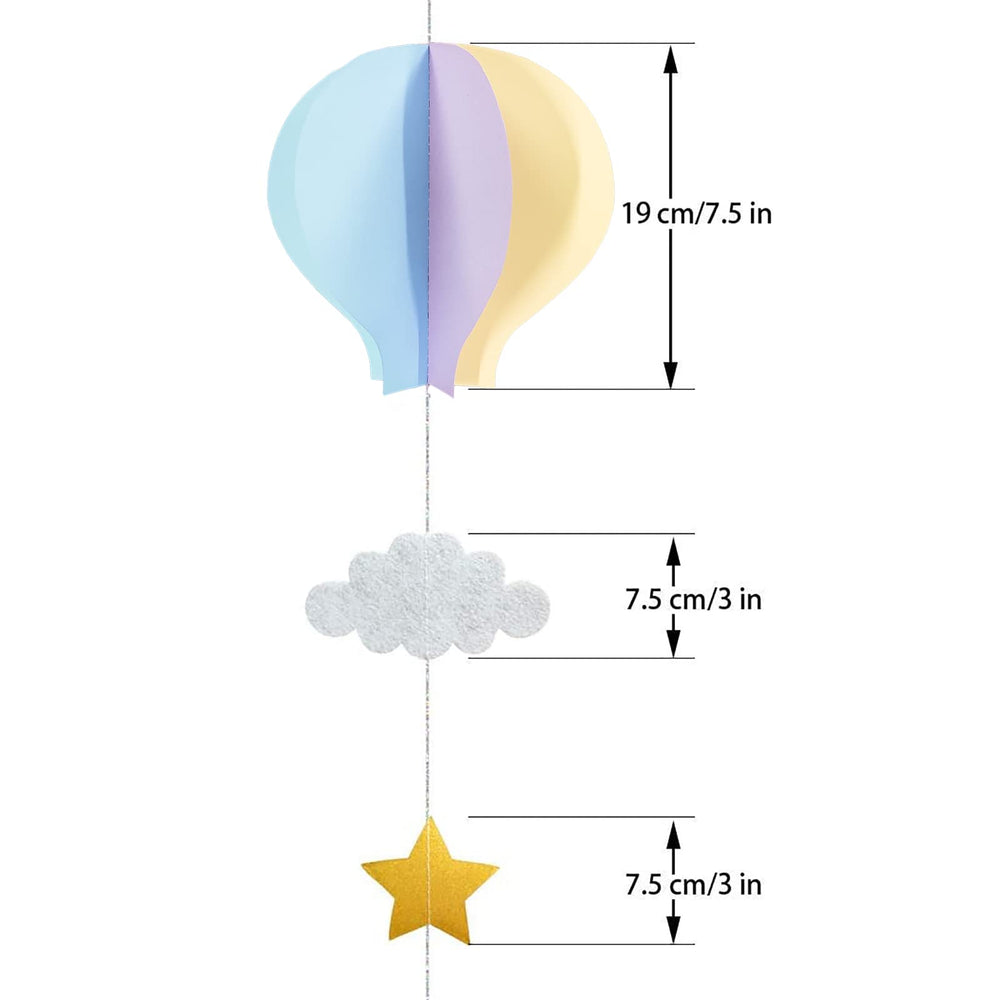 AZOWA Hot Air Balloon Decorations for Baby Shower (Past