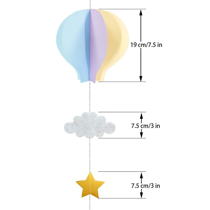 AZOWA Hot Air Balloon Decorations for Baby Shower (Past