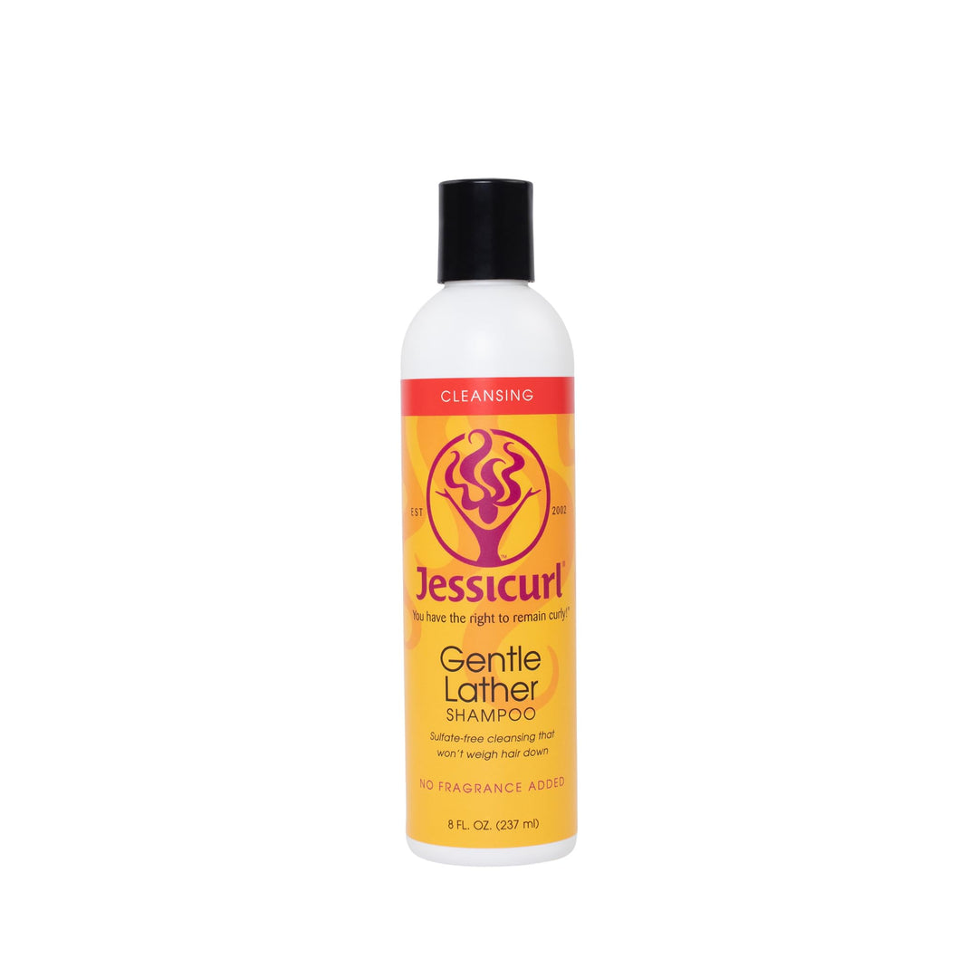 , Gentle Lather Shampoo, No Fragrance Added, 8 Fl oz. Cleansing Curly Hair Shampoo, Vegan, Sulfate Free Shampoo
