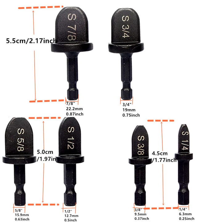 6pcs HVAC Repairing Set Air Conditioner Copper Tube Expander Swaging Tool Manual Pipe Swage Expander Drill Bit Soft Copper Tubing Bit with 1/4&#39;&#39;, 3/8&#39;&#39;, 1/2&#39;&#39;, 5/8&#39;&#39;, 3/4&#39;&#39;, 7/8&#39; Bits