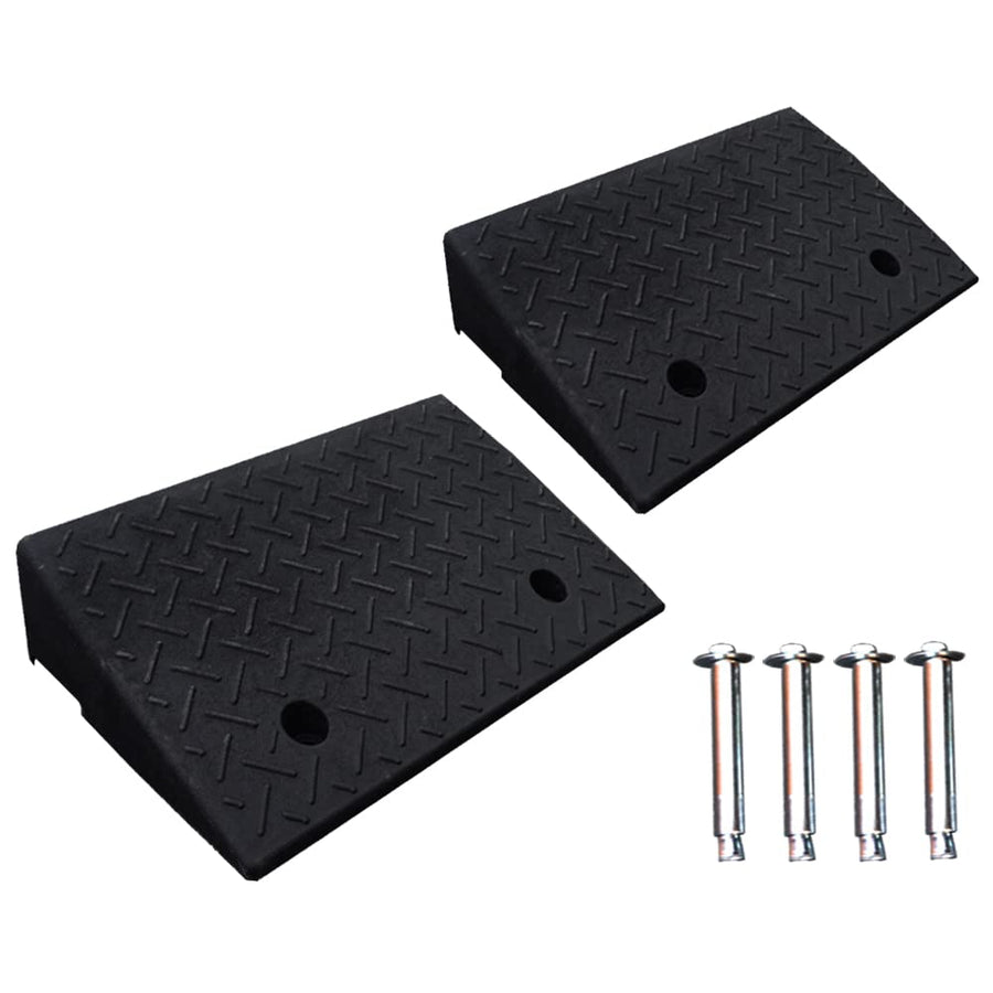2 Pack Rubber Curb Ramps, 5.5 Inch Rise Heavy Duty Driveway Curb Ramps, Odor Free Rubber Made Curb Ramps for Driveway, Loading Dock, Sidewalk Industrial Grade Curb Ramps