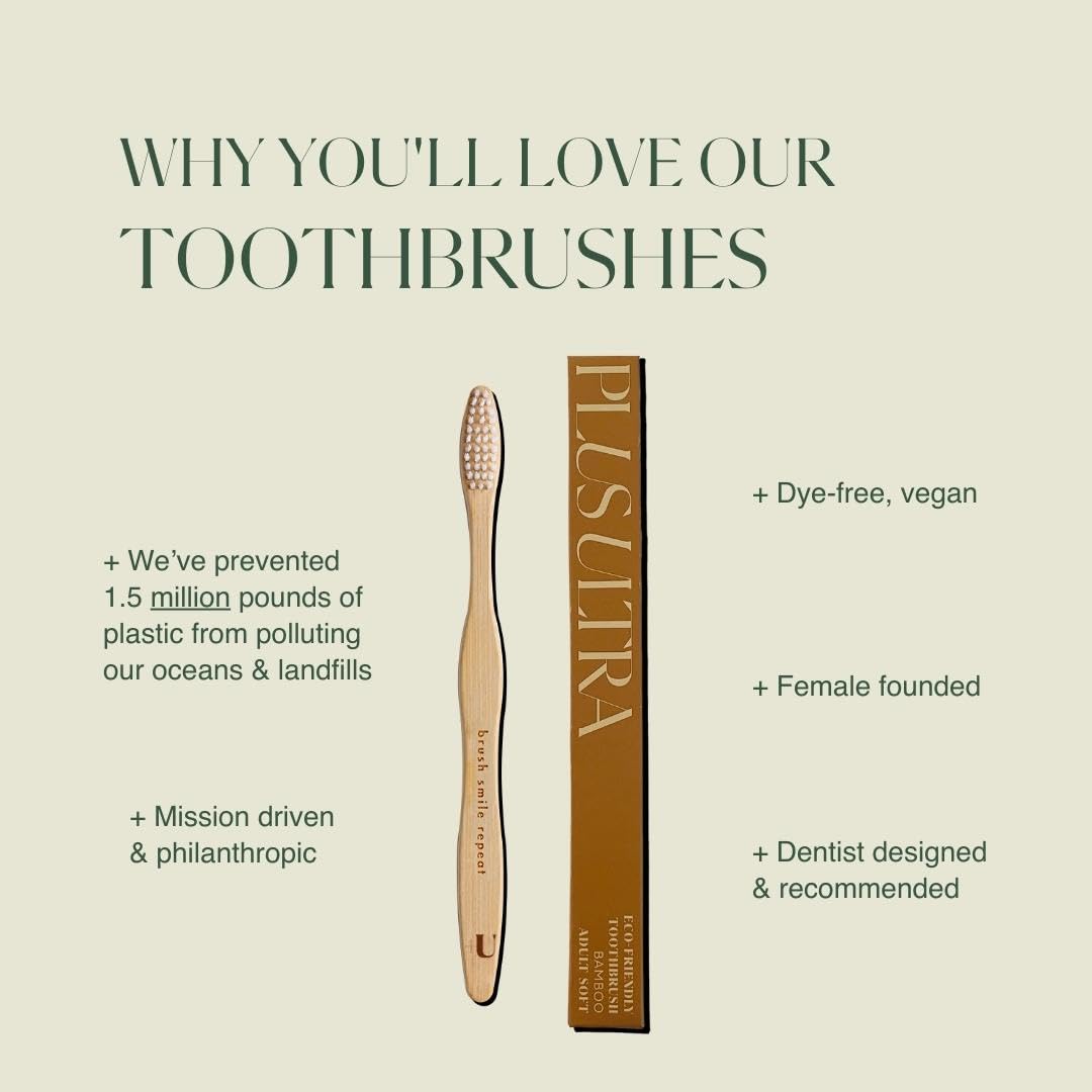 Plus Ultra, Toothbrush Bamboo Brush Smile Repeat, 1 Cou