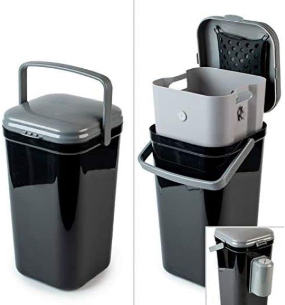 Outdoor Pet Waste Disposal, Innovative Dog Poop Trash Can with Locking Handle, With Deodorizer, Built-in Poop Bag Holder, 5 Bags Included.