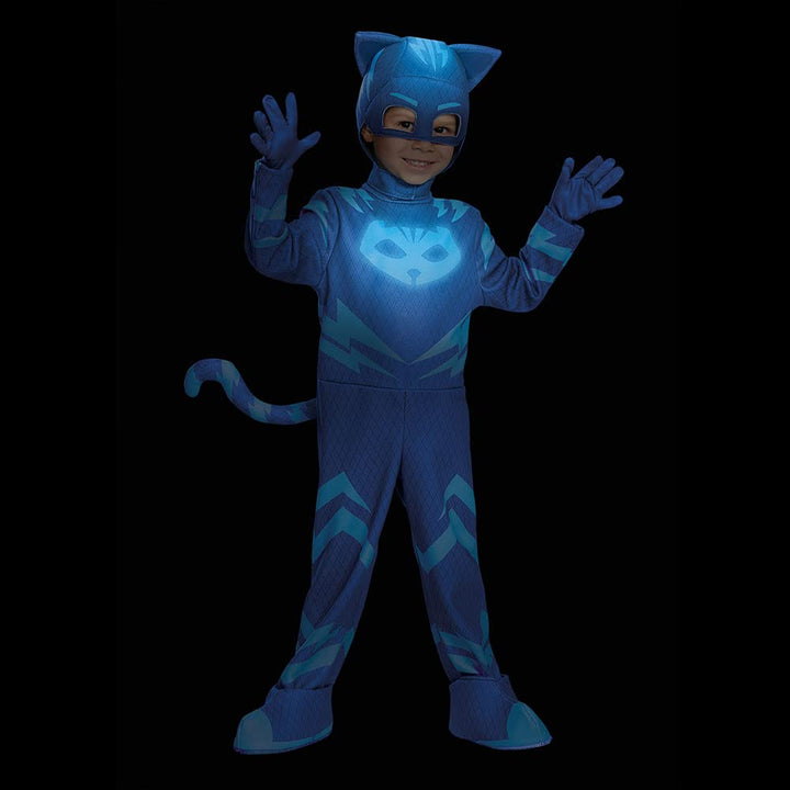 Catboy Deluxe Toddler PJ Masks Costume, Large/4-6 Blue