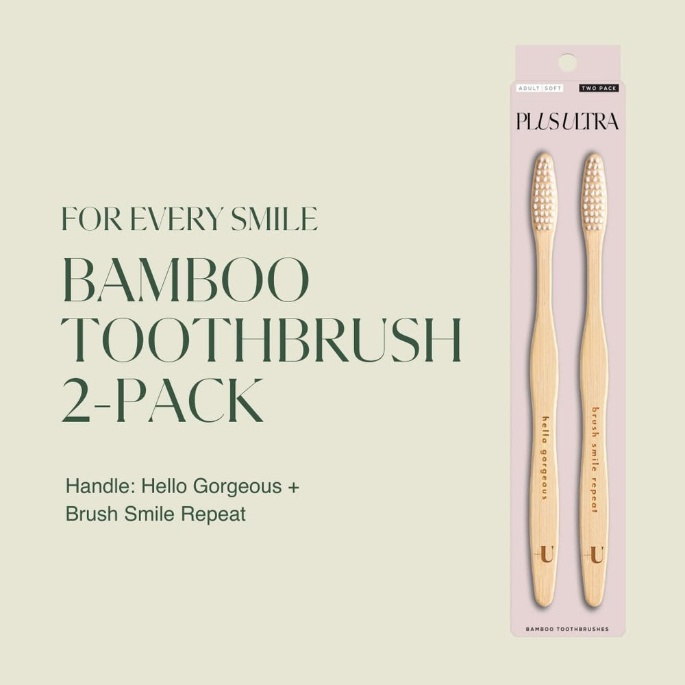 Plus Ultra 2-Pack Bamboo Toothbrush - BPA Free Soft Bri