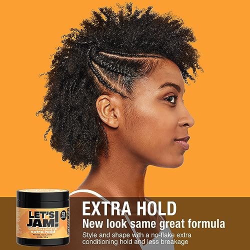 Let&#39;s Jam! Shining and Conditioning Hair Gel by Dark and Lovely, Extra Hold, All Hair Types, Styling Gel Great for Braiding, Twisting &amp; Smooth Edges, Extra Hold, 4.4 oz