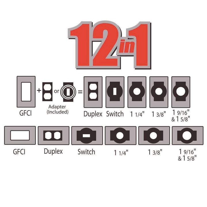 MX1250S Flip Weatherproof Cover Universal Metal 12-in-1 Outlet Outdoor Receptacle Protector, 1-Gang, Gray