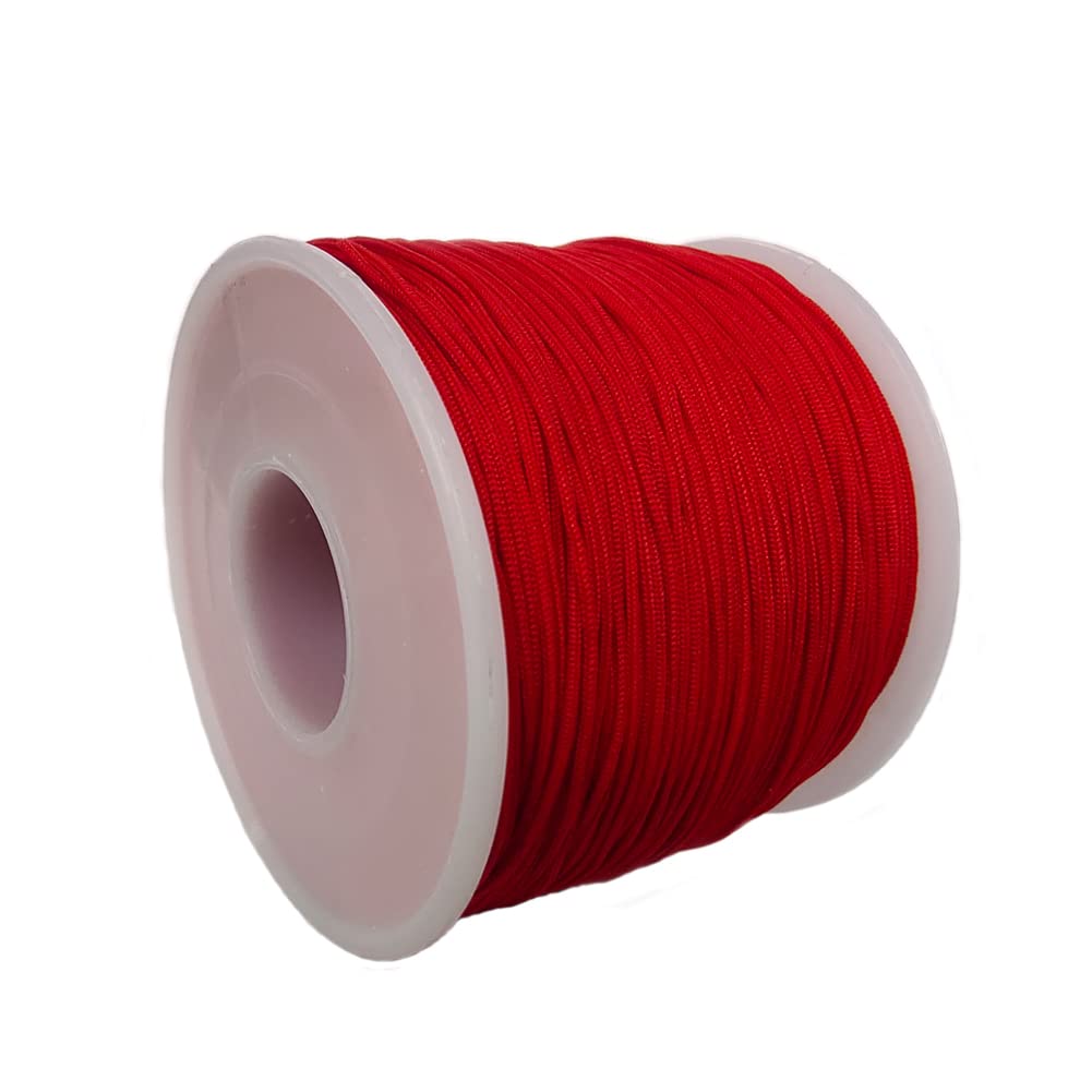 150 Yards 0.5mm Nylon Beading Cord Braided Nylon Thread String for Chinese Knotting, Bracelet, Necklace, Macramé, Jewelry Making,Sewing (Red)