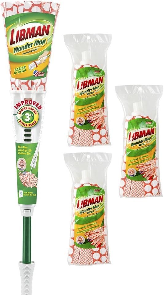 Libman Wonder Mop & Refills Kit – for Tough Messes 