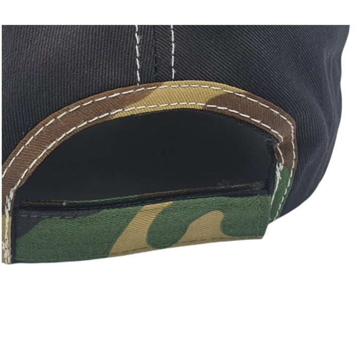Cotton Fishing Hat Fish Bone Embroidery Trucker Dad Baseball Cap YZ10119 (Black)
