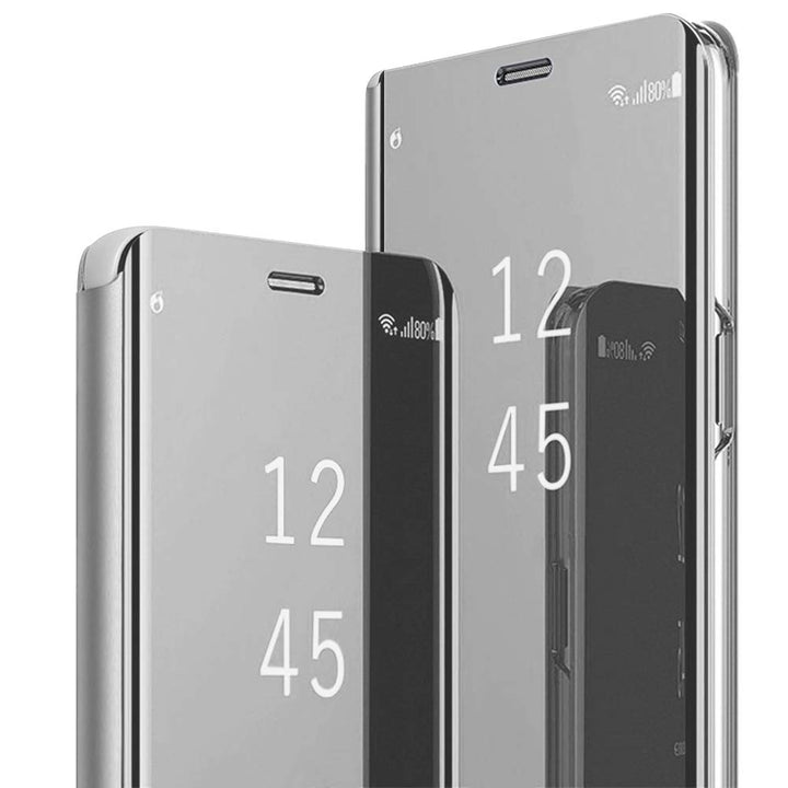 Gxmeuie S22 Ultra Leather Case, Clear View Makeup Mirro