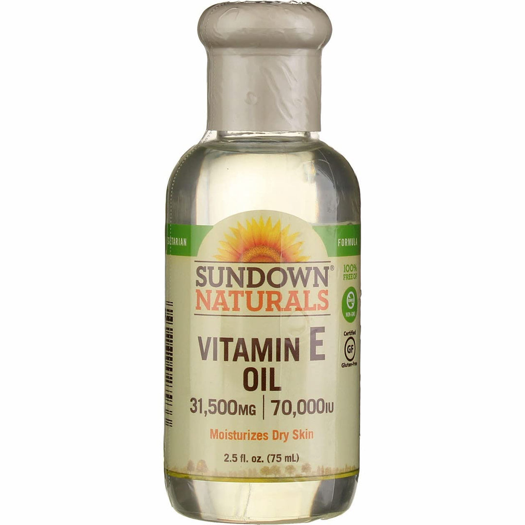 Sundown Vitamin E Oil 70,000 IU, Promotes Healthy Skin, 2.5 Fl Oz (75 mL), Pack of 3 (Packaging May Vary)
