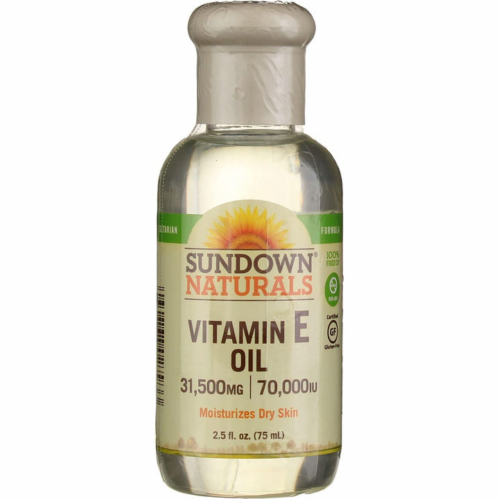 Sundown Vitamin E Oil 70,000 IU, Promotes Healthy Skin, 2.5 Fl Oz (75 mL), Pack of 3 (Packaging May Vary)