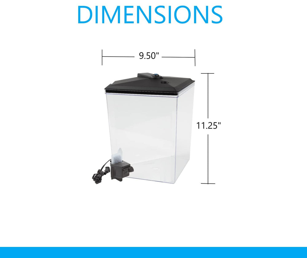 AquaView 2.5-Gallon Plastic Fish Tank with Power Filter and LED Lighting for Tropical Fish - Betta Fish (7 Color Selections)