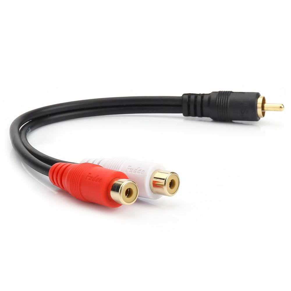 JSJ RCA (M) to 2 RCA (F) Stereo Audio Y Adapter Subwoof