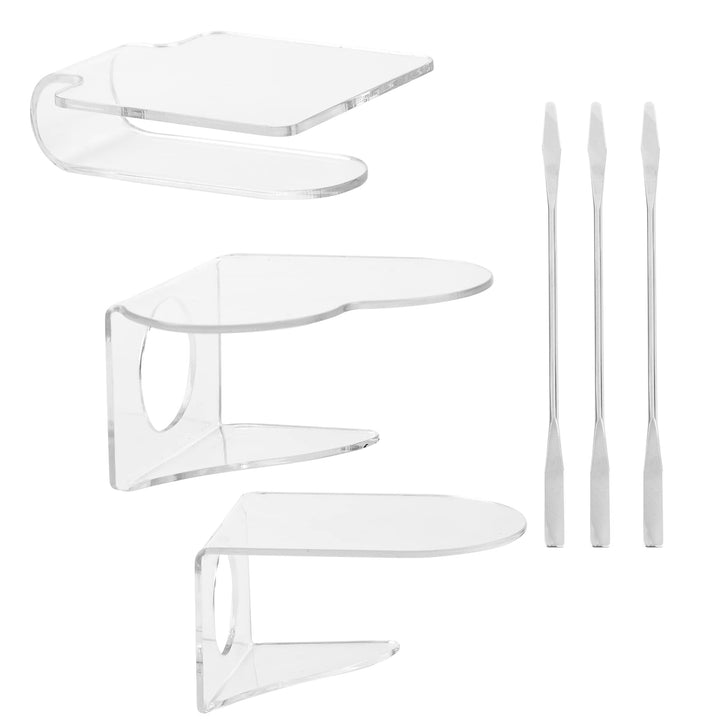 , 6 in 1 Set Hand Makeup Mixing Palette, Makeup Plate for Foundation with Spatula Makeup Artist Tool for Mixing Foundation Eye Shadow Nail Art for Women